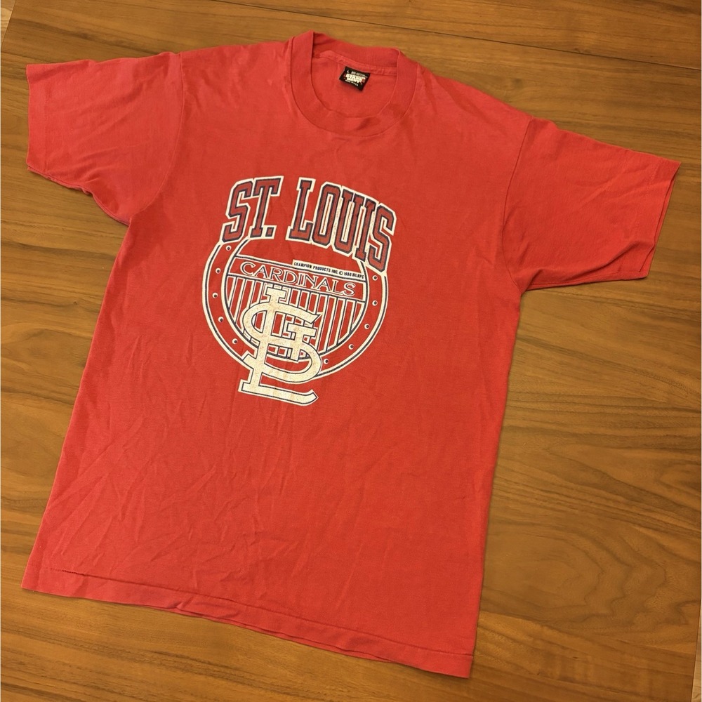 Vintage 1988 St Louis Cardinals T Shirt Mens M/L Screen Stars Single Stitch USA